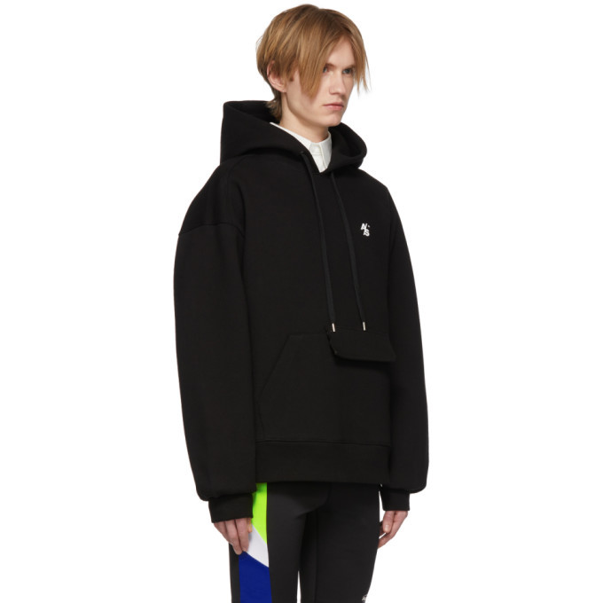 ADER error SSENSE Exclusive Black ASCC Unbalanced Yoke Hoodie ADER 