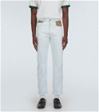 Gucci GG canvas-trimmed jeans