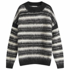 Uniform Experiment Men's Brushed Mohair Border Knit in White
