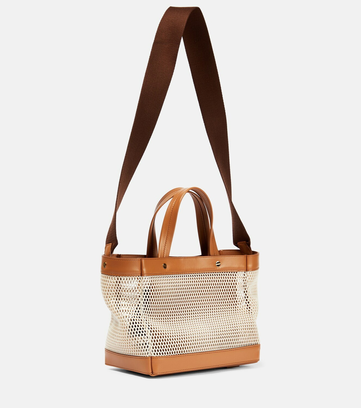 Tom Ford - T Screw Small leather and mesh tote bag TOM FORD
