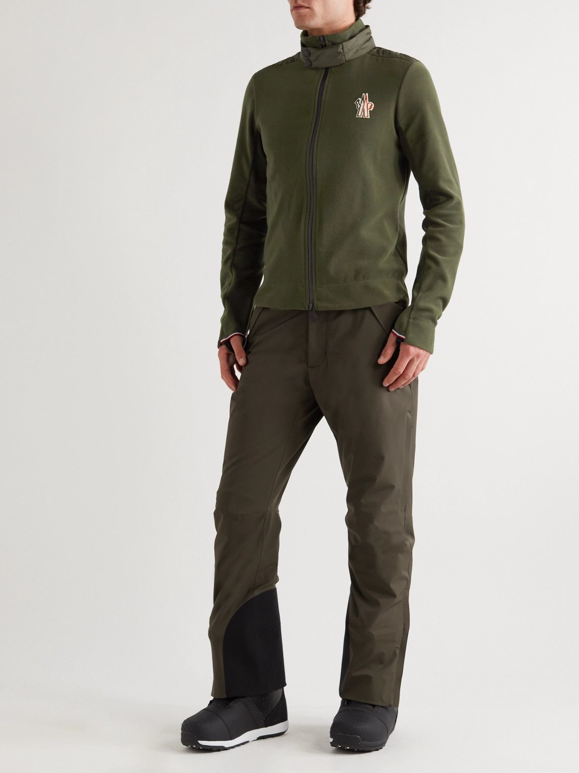Moncler Grenoble - Logo-Appliquéd Shell-Trimmed Fleece Zip-Up Mid-Layer - Green