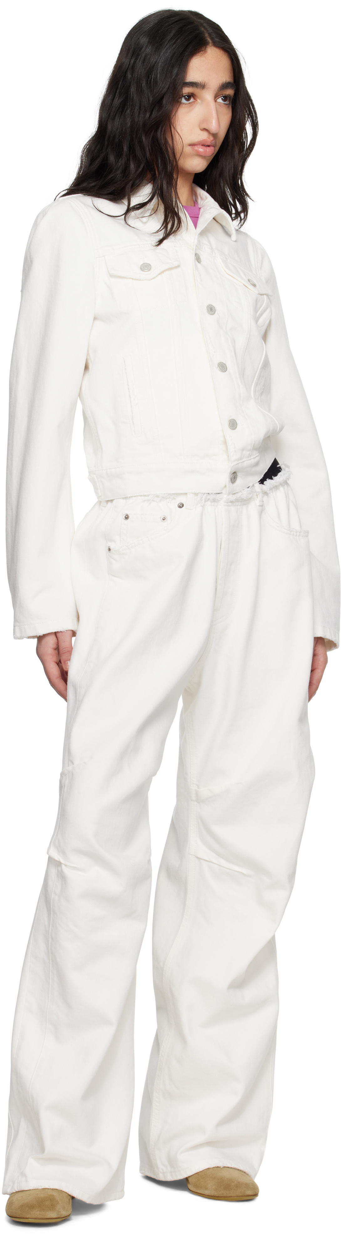 ALAINPAUL White Knee Jeans