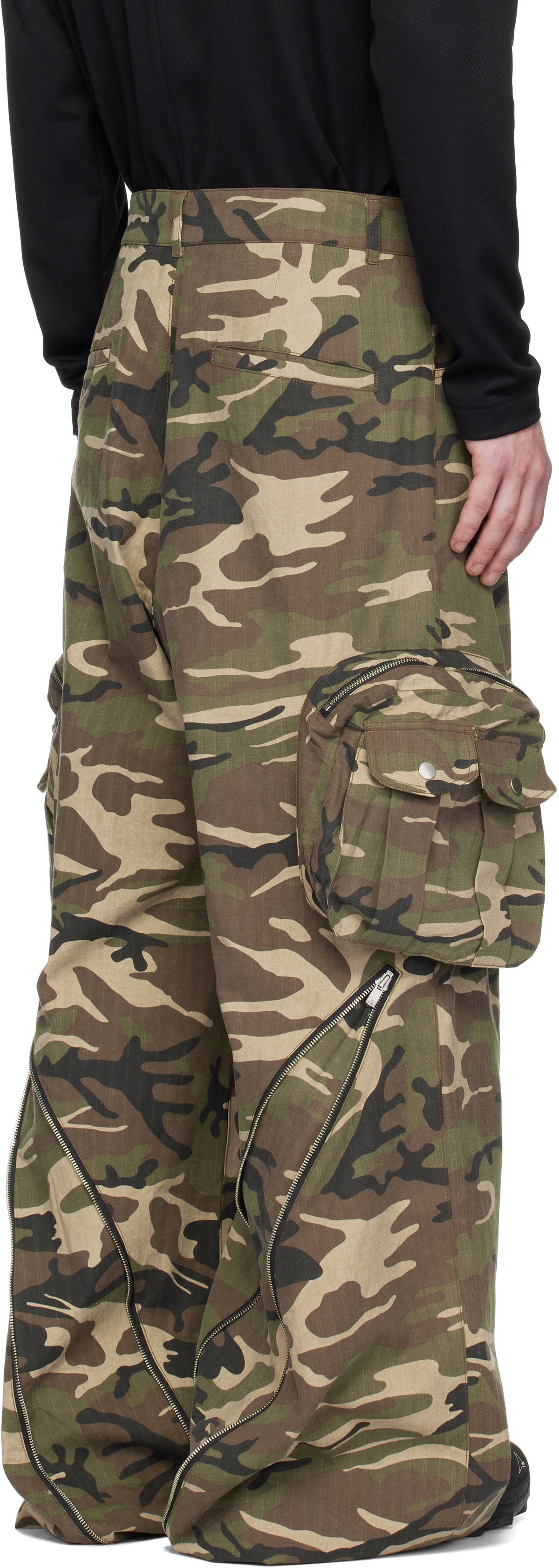 FFFPOSTALSERVICE Khaki Wide Backzip Cargo Pants