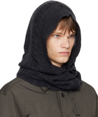 YOHJI YAMAMOTO Black Wool Balaclava Hood