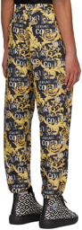 Versace Jeans Couture Black & Yellow Printed Trousers