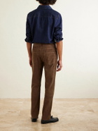 James Perse - Slim-Fit Straight-Leg Cotton-Blend Corduroy Trousers - Brown