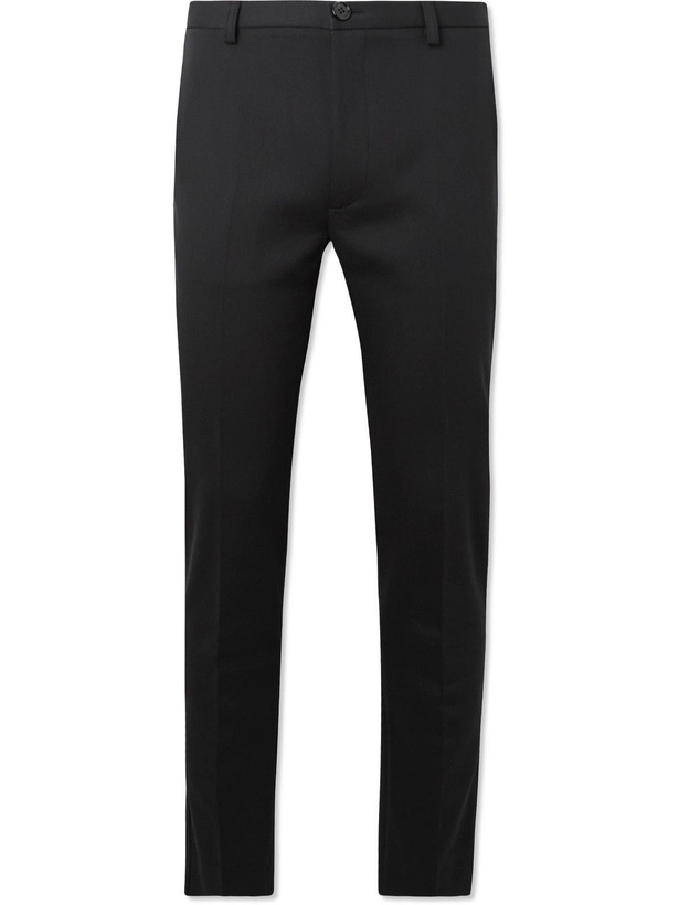 Photo: Séfr - Harvey Slim-Fit Tapered Cotton-Blend Satin Trousers - Black