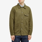 Dubbleware Men's Herringbone Work Jacket in Military Green