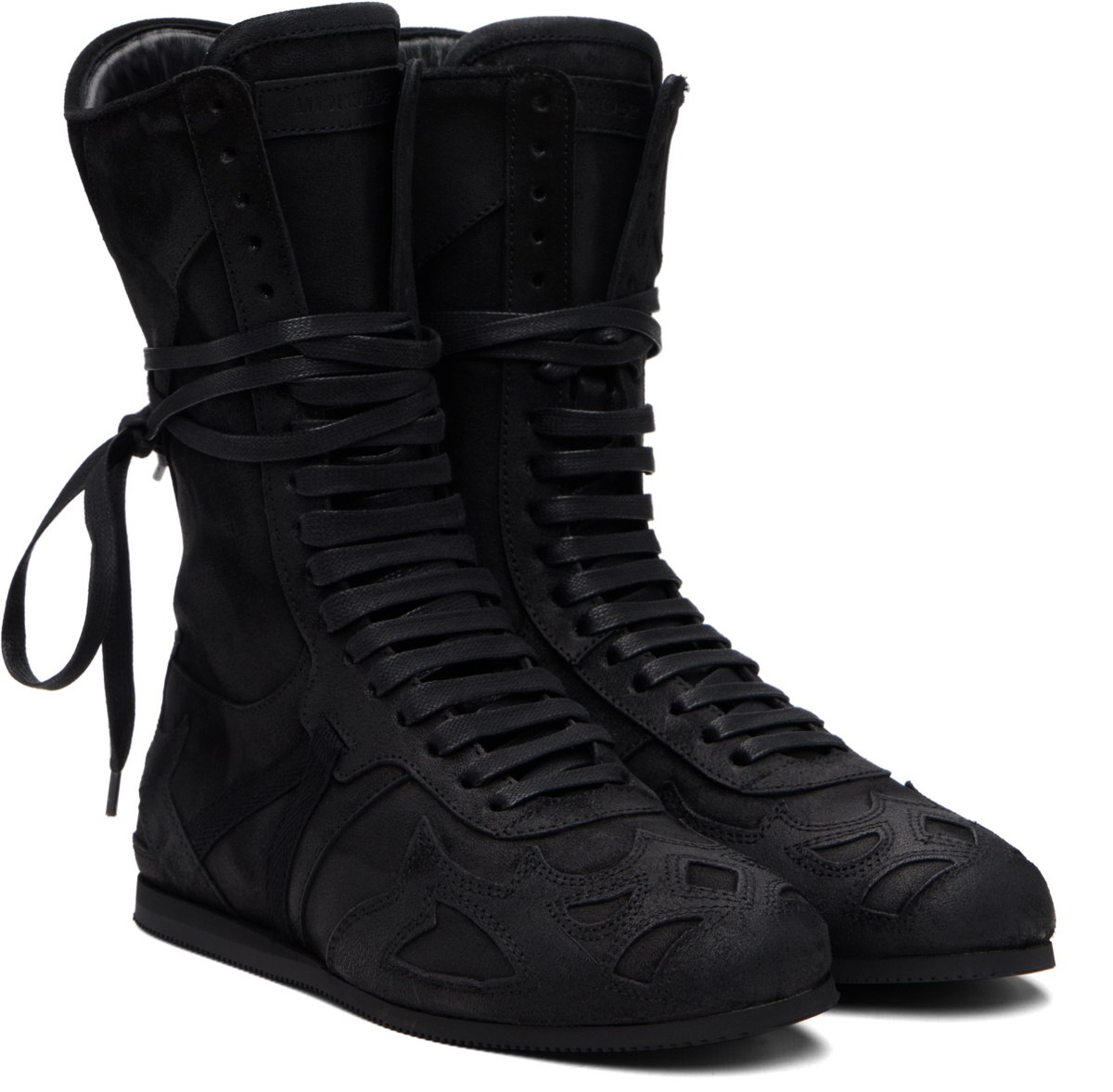 Ann Demeulemeester Black Palne High-Top Boxing Sneakers