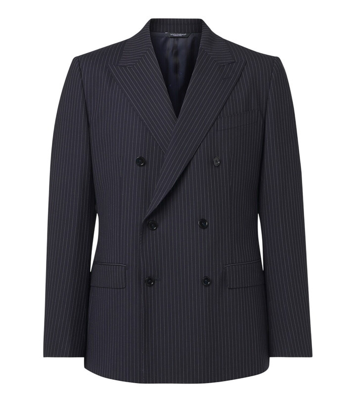 Photo: Dolce&Gabbana Pinstripe double-breasted wool-blend blazer