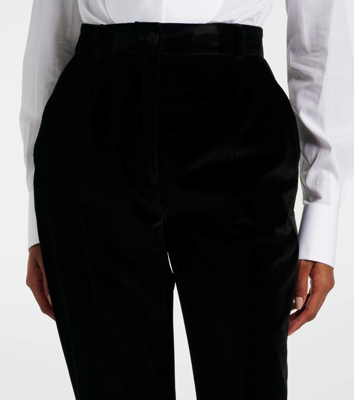 Dolce & Gabbana Black Cotton High Waist Formal Pants main image 0