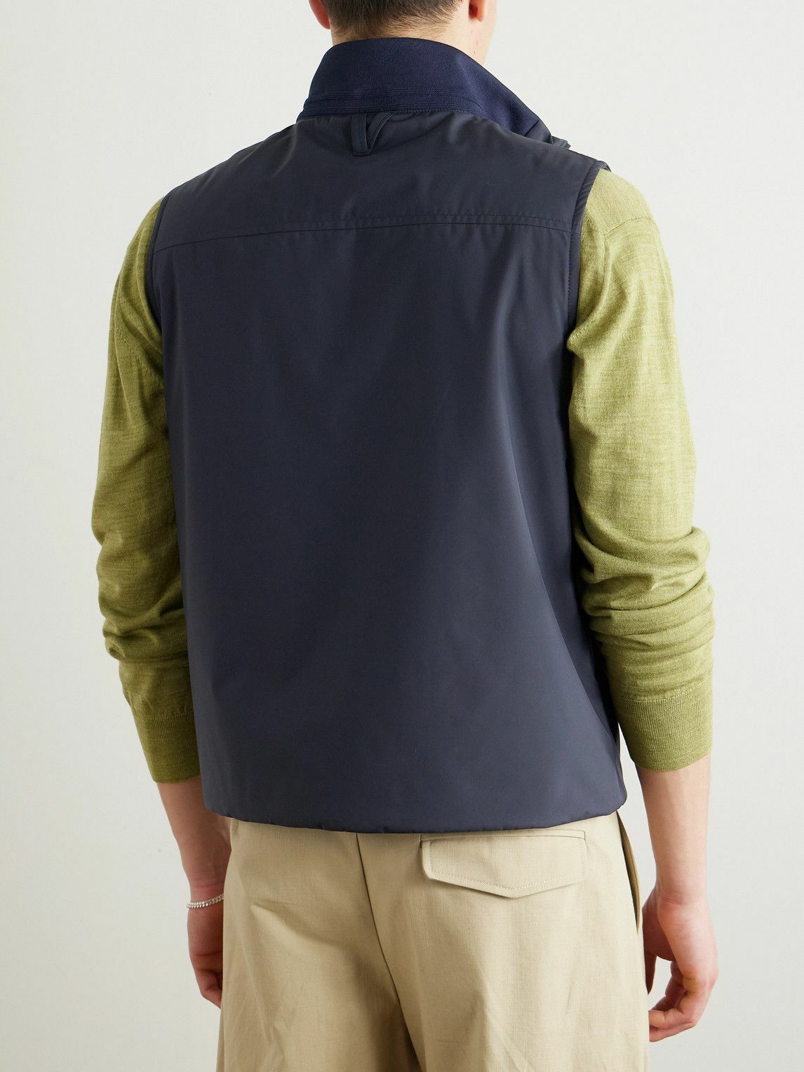 Valstar - Stretch-Jersey Trimmed Padded Shell Gilet - Blue