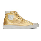 Saint Laurent Gold Bedford Mid-Top Sneakers