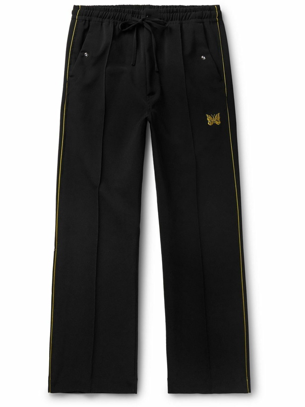 Photo: Needles - Straight-Leg Logo-Embroidered Crepe Drawstring Trousers - Black