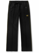 Needles - Straight-Leg Logo-Embroidered Crepe Drawstring Trousers - Black