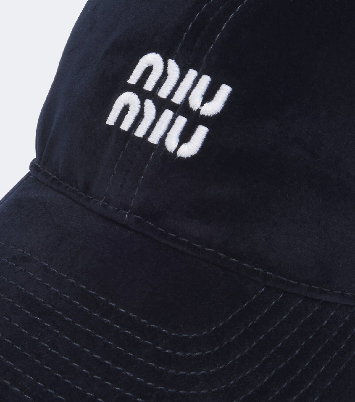 Miu Miu Logo velvet baseball cap