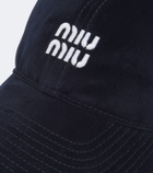 Miu Miu Logo velvet baseball cap