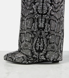 Givenchy Shark Lock snake-effect knee-high boots
