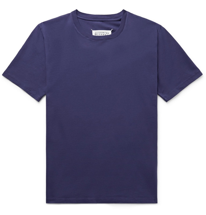 Photo: Maison Margiela - Garment-Dyed Cotton-Jersey T-Shirt - Blue