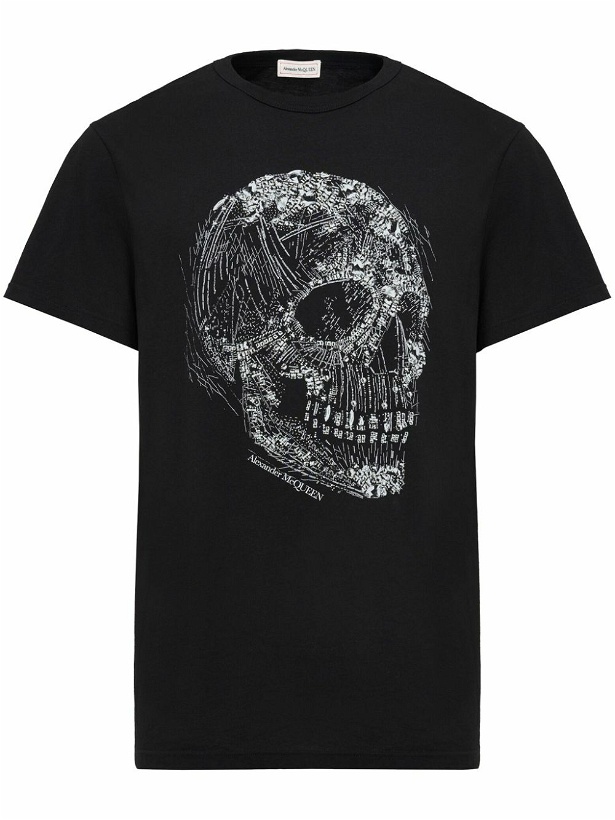 Photo: ALEXANDER MCQUEEN - Crystal Skull Print Organic Cotton T-shirt