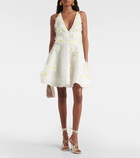 Zimmermann Daisy floral-appliqué linen and silk minidress