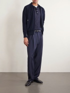 PIACENZA 1733 - Slim-Fit Honeycomb-Knit Cotton Bomber Jacket - Blue