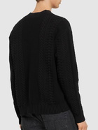 VERSACE Logo Cotton Blend Cable Knit Sweater