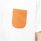 Country Of Origin Men's Pocket T-Shirt in White/Sunshine Orange