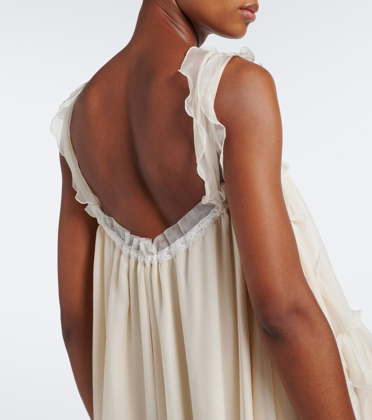 Chloé Ruffled silk muslin maxi dress