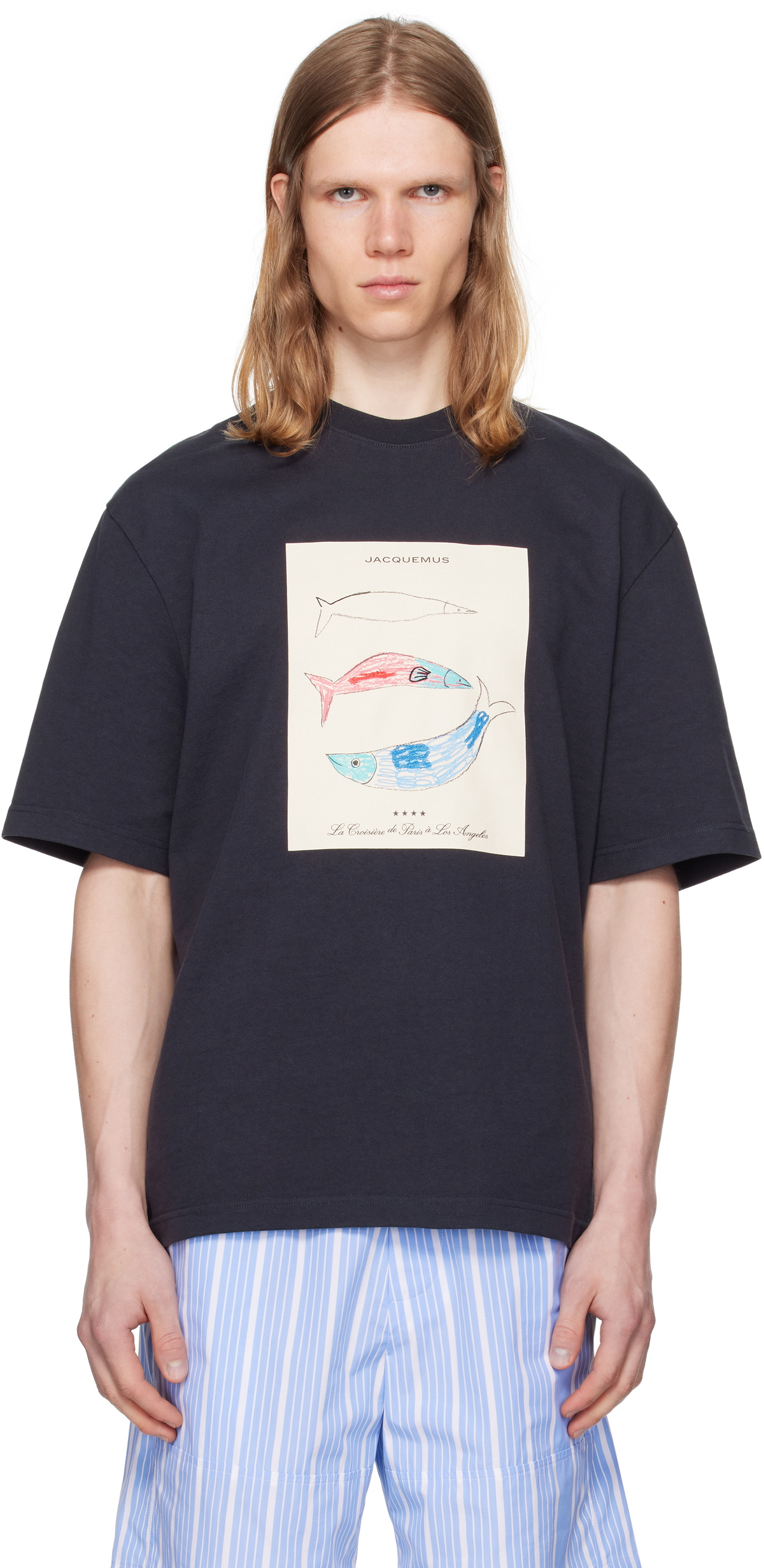 Tシャツ・カットソー JACQUEMUS La Maille Venice Jacquemus La Maille Venice Cotton Blend Ls T-Shirt in