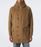 Yves Salomon Hooded shearling-lined suede parka