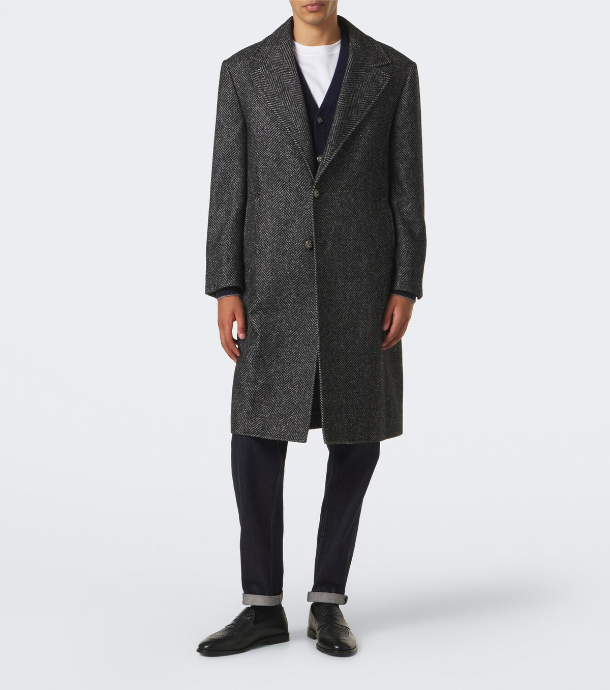Brunello Cucinelli Herringbone wool and alpaca-blend coat