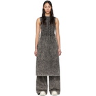 S.R. STUDIO. LA. CA. Black Checkered Pleats Mineral Wash Bib Dress