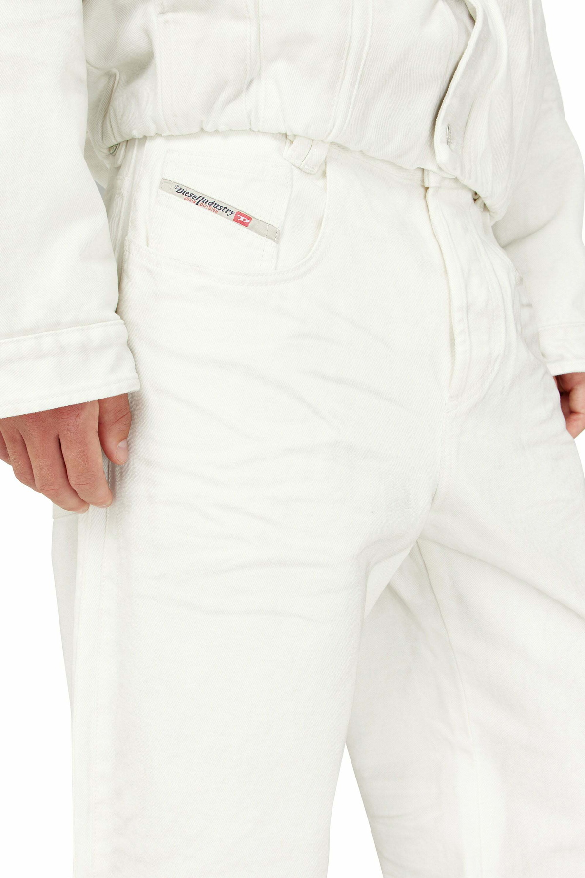 Diesel Relaxed Jeans High Waist 1982 D-Hakou, White, Button fly