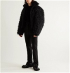 Balenciaga - Cropped Padded Faux Fur Jacket - Black