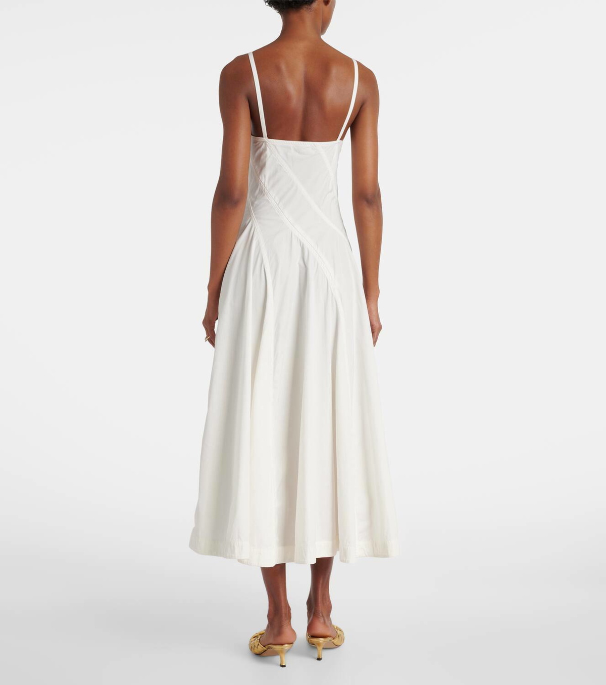 Bottega Veneta Paneled cotton-blend midi dress