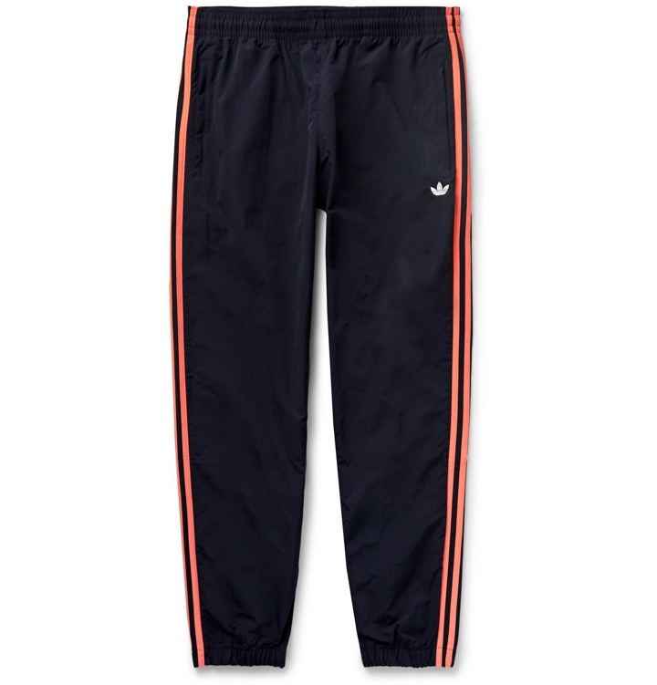 Photo: adidas Originals - Tapered Logo-Embroidered Striped Shell Track Pants - Blue