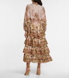 Zimmermann Lyre floral ramie midi dress