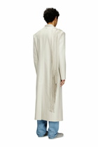 Diesel Long coat with shredded scarf fringing - Jackets Mens in Grey