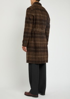 Oliver Spencer Staunton Checked Belted Wool Coat Brown