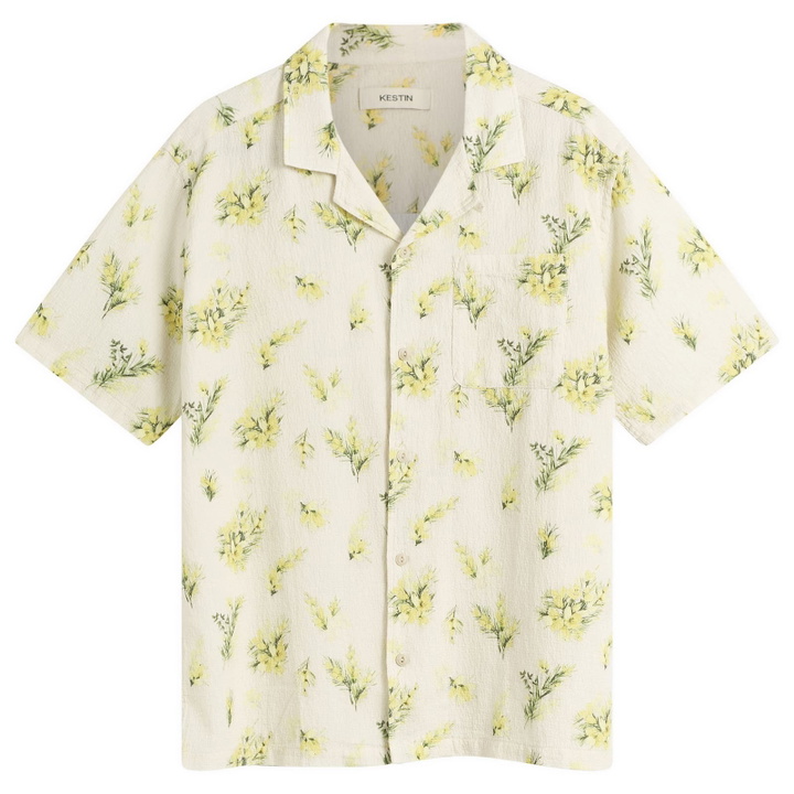 Photo: Kestin Men's Gorse Print Crammond Shirt in Ecru