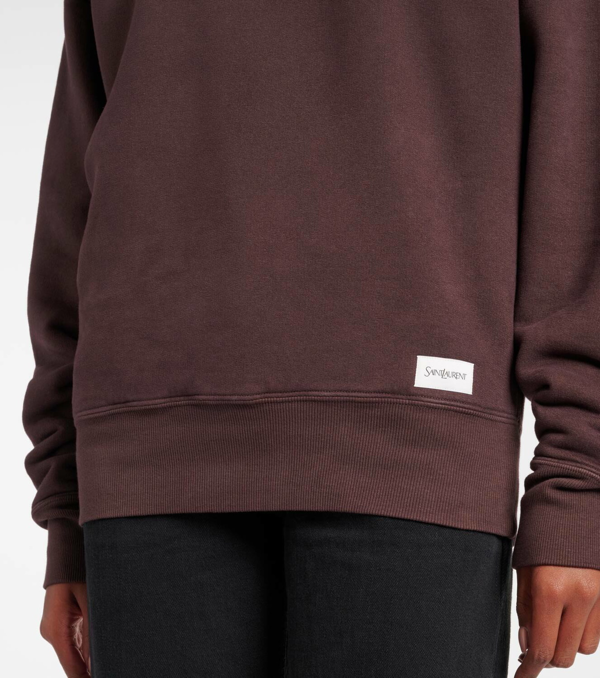 Saint Laurent Logo embroidered cotton sweatshirt