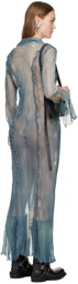 Acne Studios Blue Print Maxi Dress