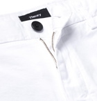 Theory - Zaine Slim-Fit Garment-Dyed Stretch-Cotton Twill Shorts - White