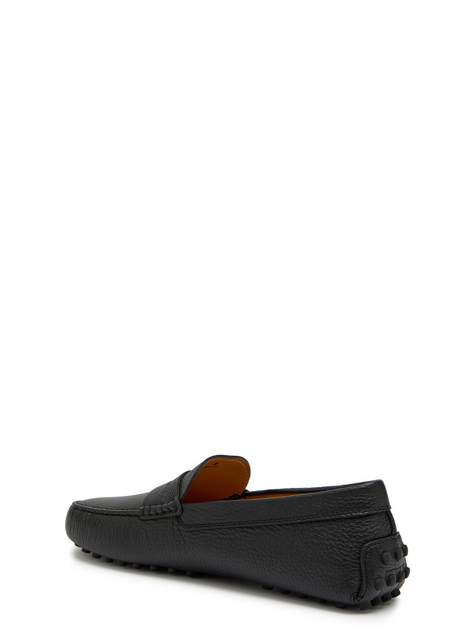 Tods Mocassino Grained Leather Loafers Black