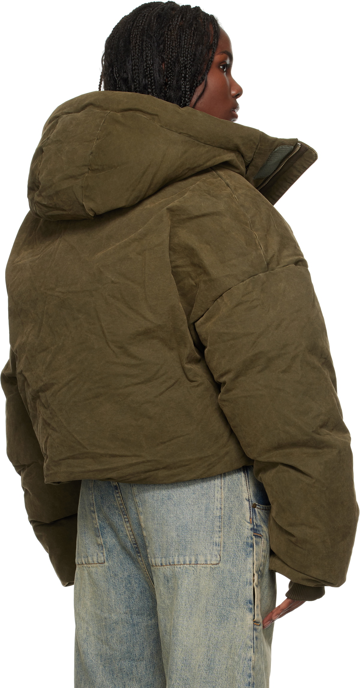 Entire Studios Khaki MML Hooded Puffer Down Jacket