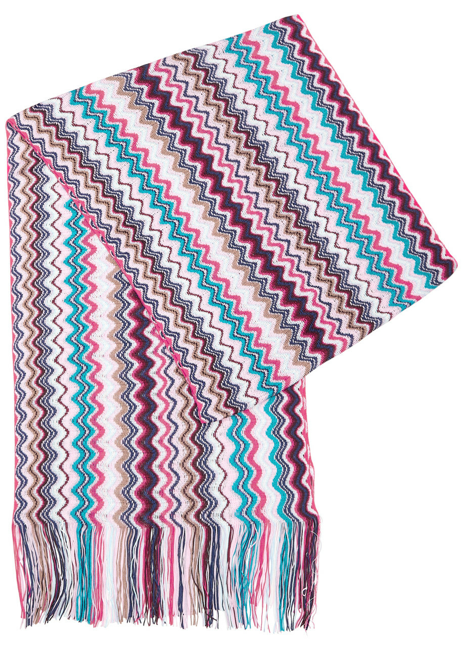skysea72＊プロフ必読＊　Soft touch Knit Scarf Missoni Zigzag-intarsia Fine-knit Scarf - Pink - One Size