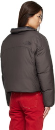 The North Face Gray & Black Pertex Nuptse Reversible Down Jacket