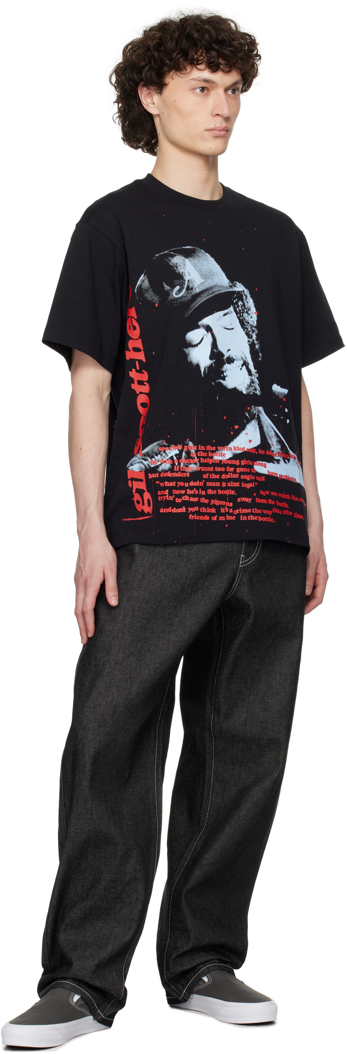 ★Awake NY★ ブラック Gil Scott-Heron Icon Tシャツ Awake NY Black Gil Scott-Heron Icon T-shirt Awake NY