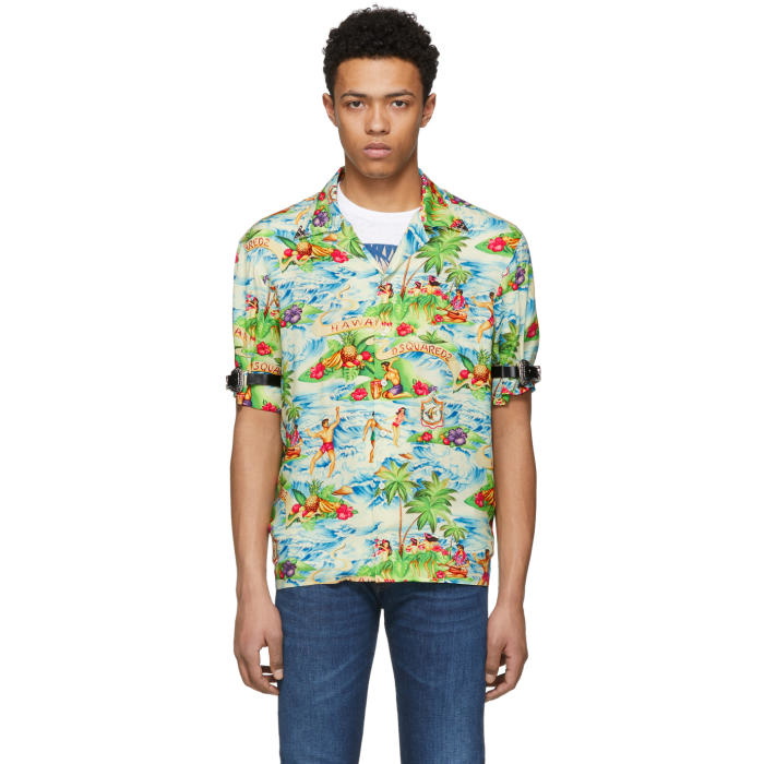 Photo: Dsquared2 Multicolor Printed Hawaiian Shirt